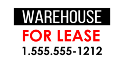 Black, Red On White Warehouse For Lease Banner