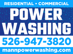 Two Toned Blue Residential Commercial Power Washing Sign With Phone and Website