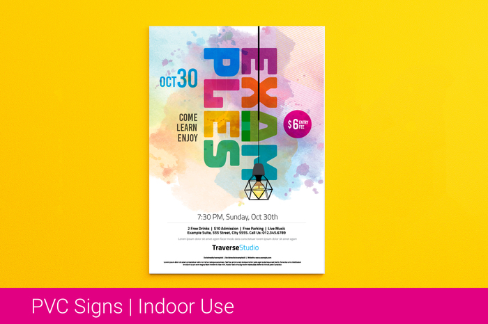  Printed Indoor PVC Sign Example