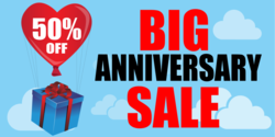 Heart Shaped Balloon Floating Gift Box Anniversary Sale Banner