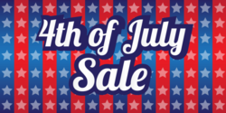 Stars and Vertical Stripes 4th of July  Sale Banner