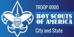 Boy Scouts Symbol With City and State and Troop No Banner