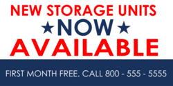 New Storage Units Available Banner