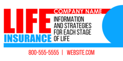 Bold Red and Blue Life Insurance Banner