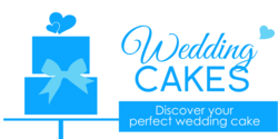 Blue and White Wedding Cake Banner