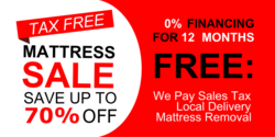 Mattress Sale Tax Free Banner