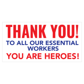Thank You Essential Worker Heroes Banner