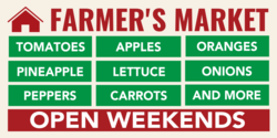 Farmer's Market List of Vegetable Sold Banner
