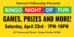 Colorful Blocks On Yellow Background Bingo Night of Fun Prize Banner