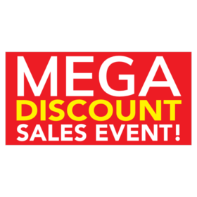 White Yellow On Red Mega Discount Sales Event Banner