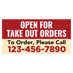 Take Out Banner Signs