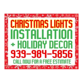 christmas lights yard signs