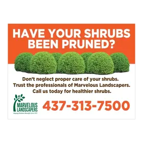 tree shrub yard signs