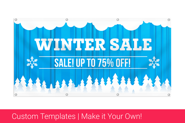 Winter Promo Cards Season Offers Advertising Banners Labels For